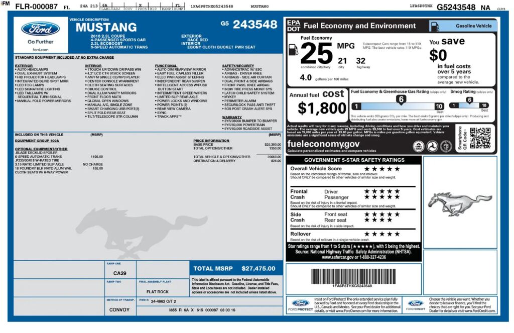 2016 Ford Mustang EcoBoost — photo 1 of 1