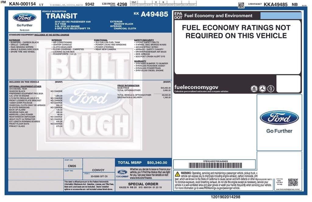 2019 Ford Transit 350 HD XL — photo 1 of 1