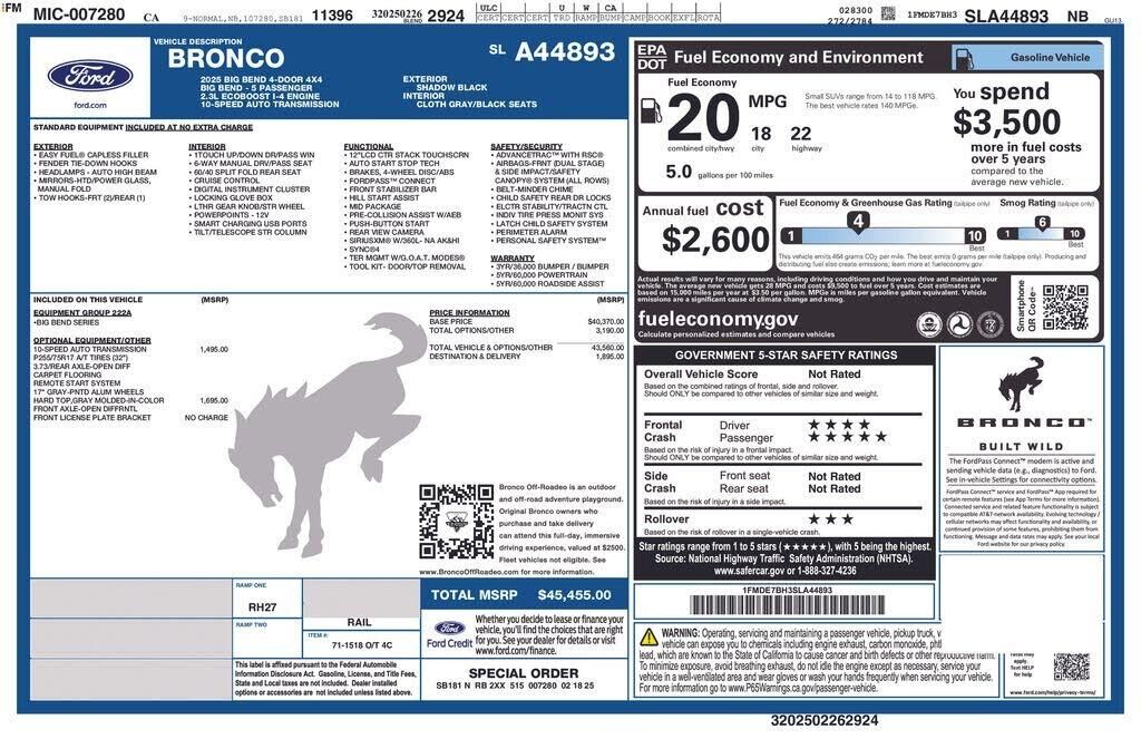 2025 Ford Bronco Big Bend — photo 1 of 31