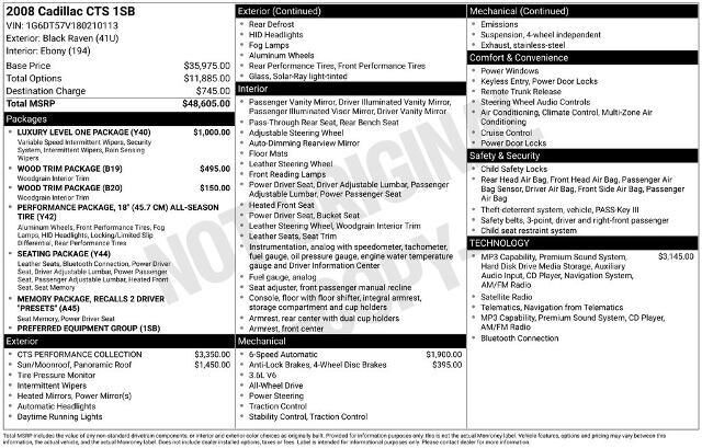 2008 Cadillac CTS 3.6L DI
