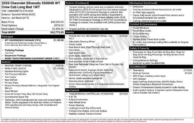 2020 Chevrolet Silverado 3500HD Work Truck