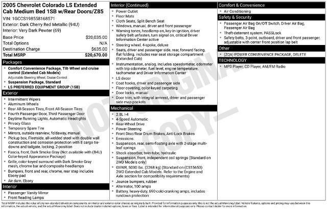 2005 Chevrolet Colorado Z85