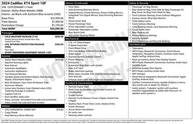 2024 Cadillac XT4