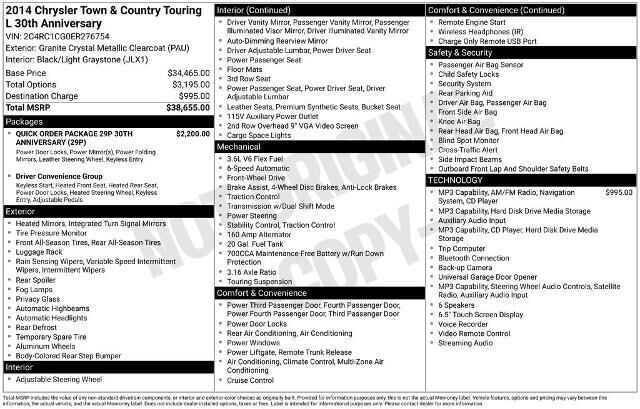 2014 Chrysler Town and Country Touring-L