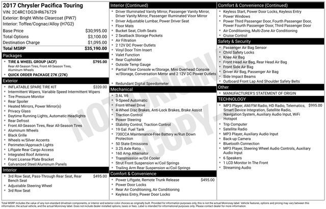 2017 Chrysler Pacifica Touring