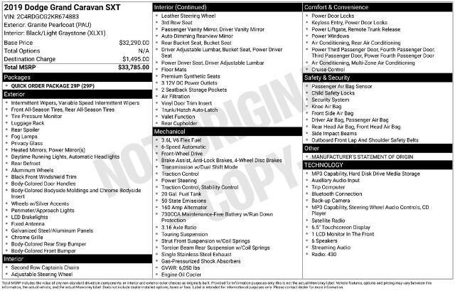 2019 Dodge Grand Caravan SXT — photo 1 of 5