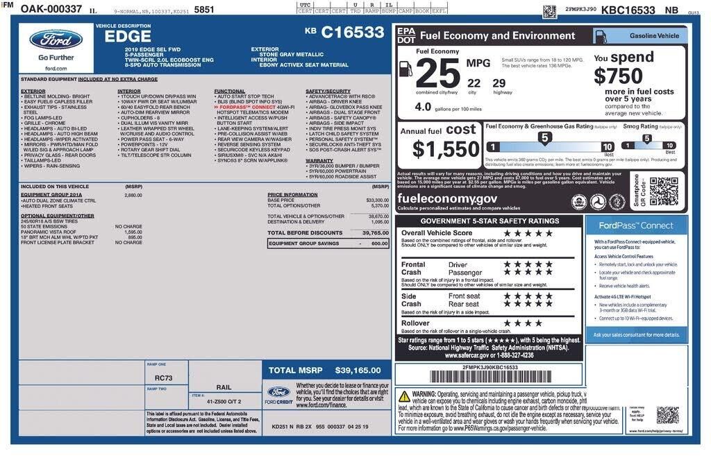 2019 Ford Edge SEL — photo 1 of 1