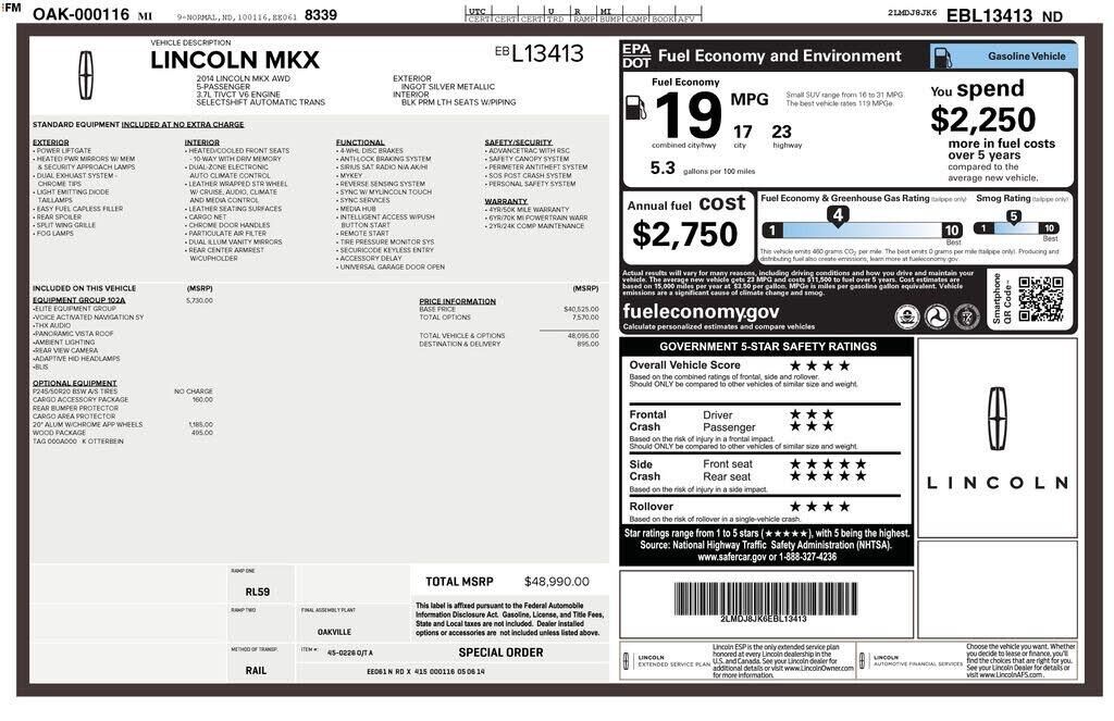2014 Lincoln MKX Base — photo 1 of 1