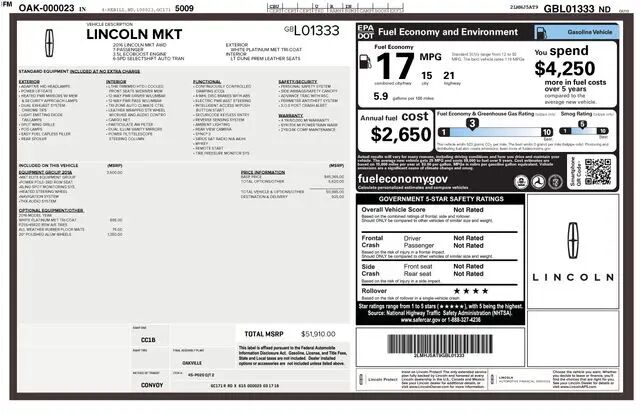 2016 Lincoln MKT EcoBoost