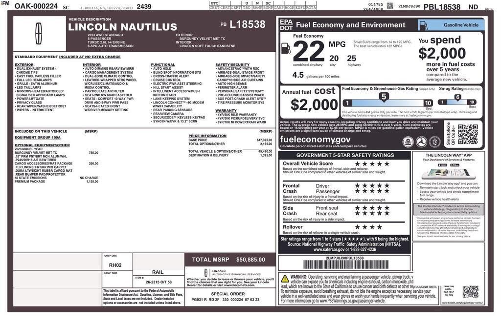 2023 Lincoln Nautilus Standard — photo 1 of 1