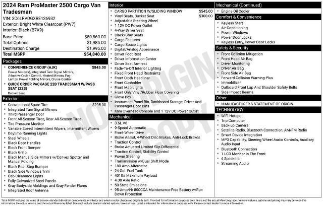 2024 Ram ProMaster Tradesman 2500