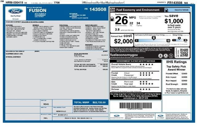 2015 Ford Fusion S — photo 1 of 13