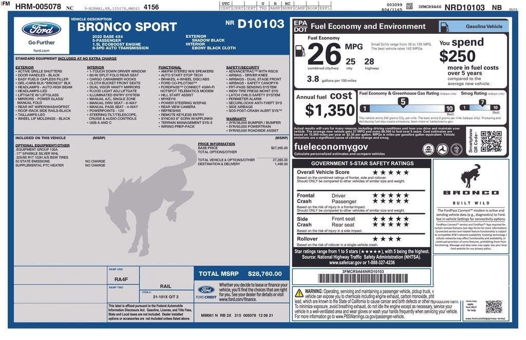 2022 Ford Bronco Sport Base — photo 1 of 1