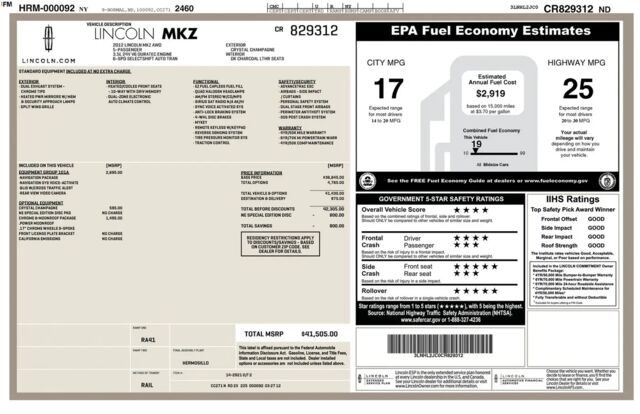2012 Lincoln MKZ Base
