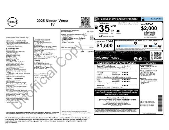 2025 Nissan Versa SV