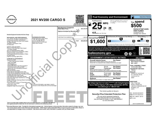 2021 Nissan NV200 S
