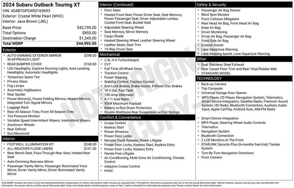2024 Subaru Outback Touring XT — photo 1 of 13