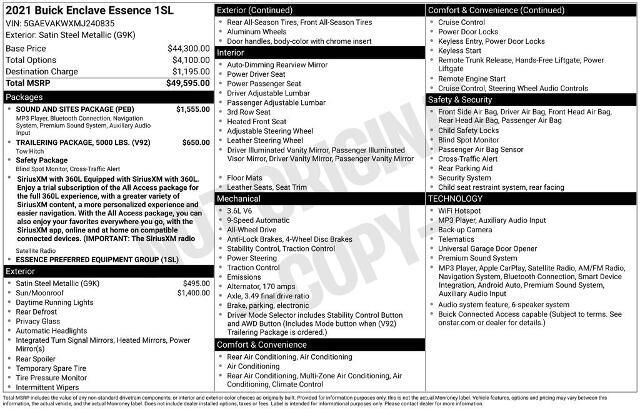 2021 Buick Enclave Essence