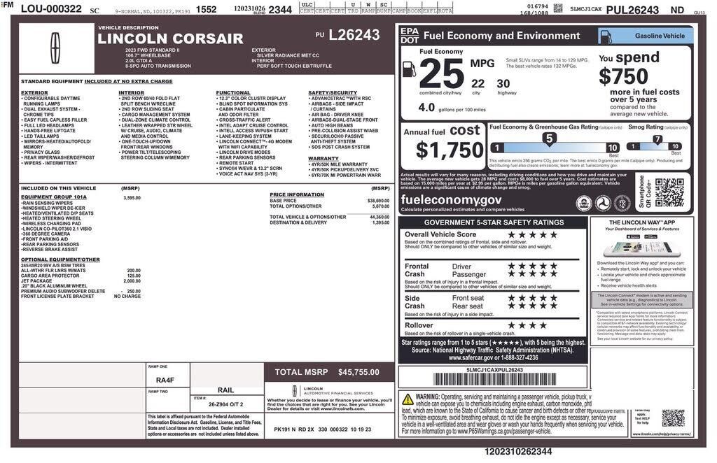 2023 Lincoln Corsair Standard — photo 1 of 1
