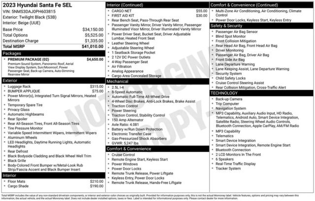 2023 Hyundai SANTA FE SEL