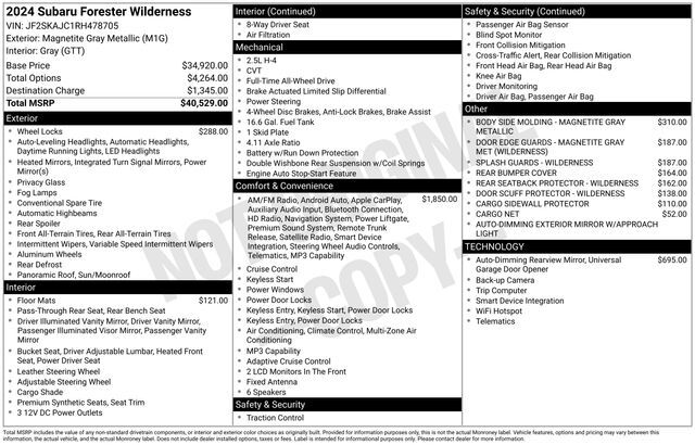 2024 Subaru Forester Wilderness