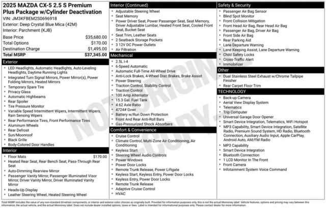 2025 Mazda CX-5 2.5 S Premium Plus
