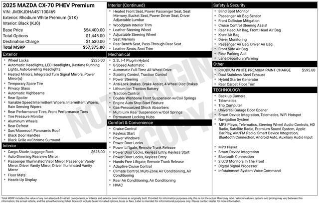 2025 Mazda CX-70 Plug-in Hybrid Premium