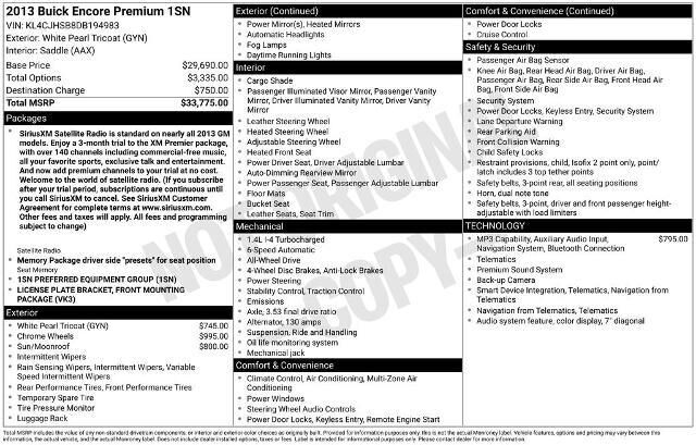 2013 Buick Encore Premium