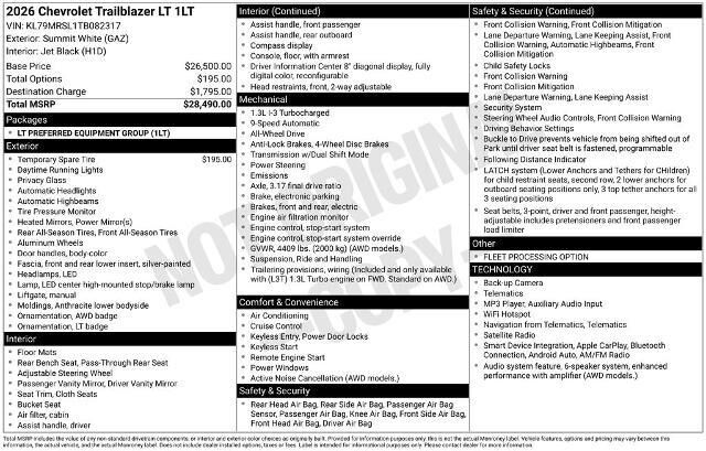 2026 Chevrolet Trailblazer LT