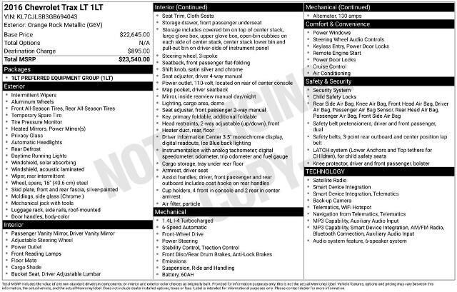 2016 Chevrolet Trax LT